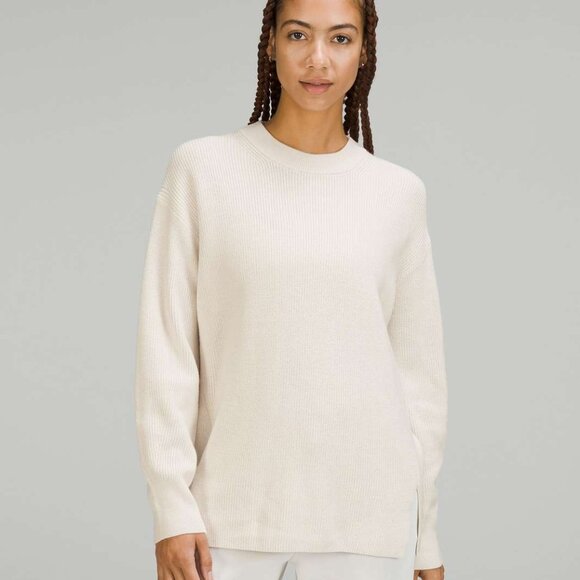 Lululemon Merino Wool Blend Ribbed Crewneck Sweater Size 10 Preloved - Picture 1 of 3